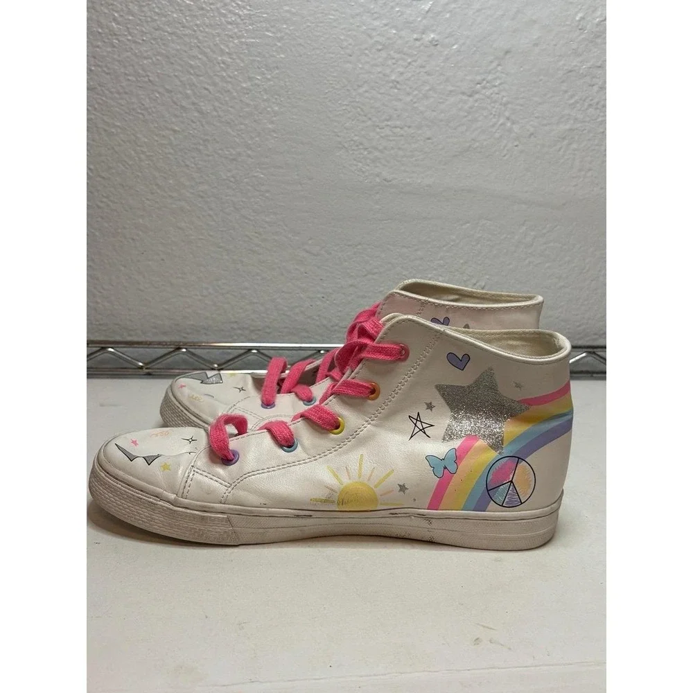 The Children's Place Girls White Rainbow Doodle High Top Sneakers Size 5⁠